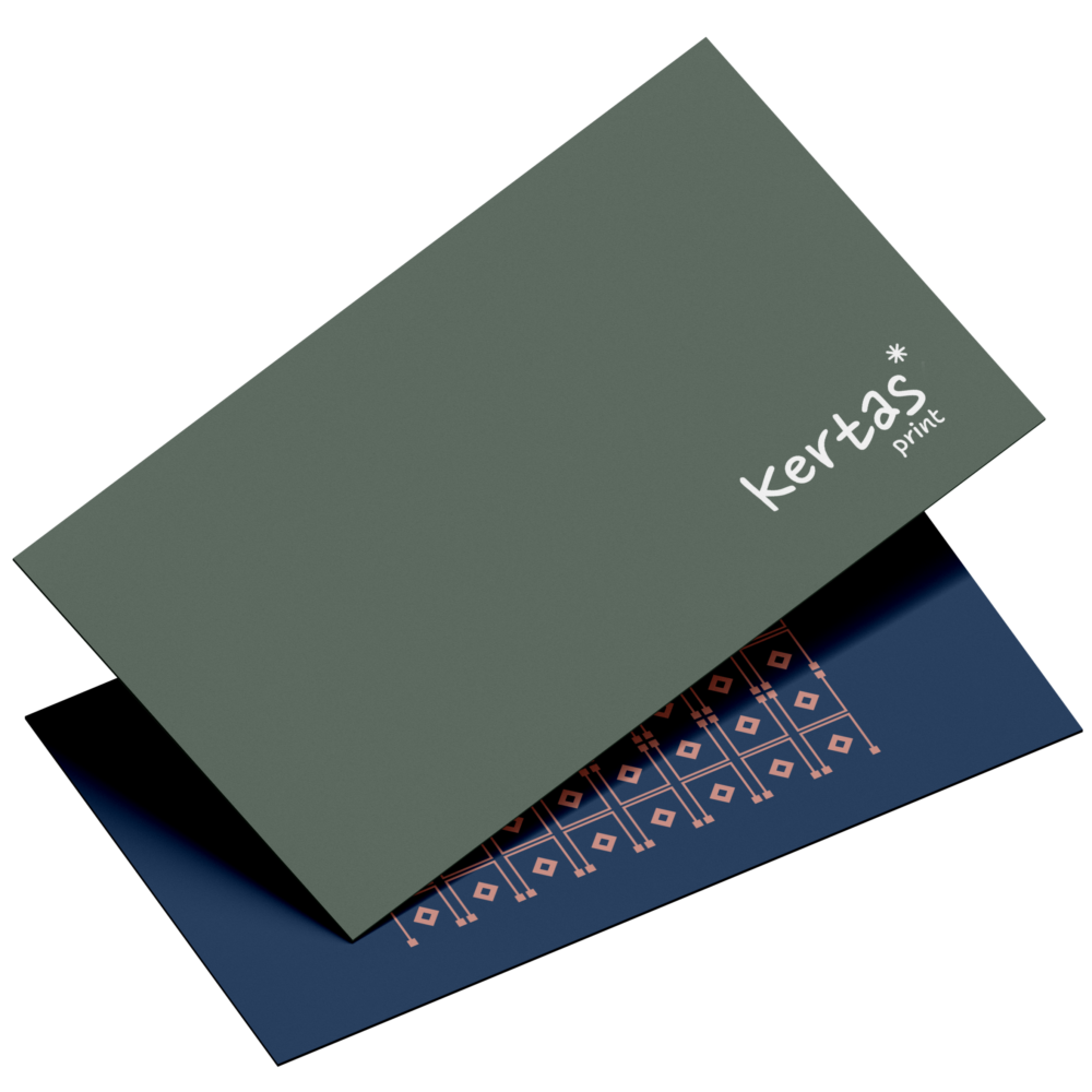Mockup with kertas logo Matte Laminate Business Card