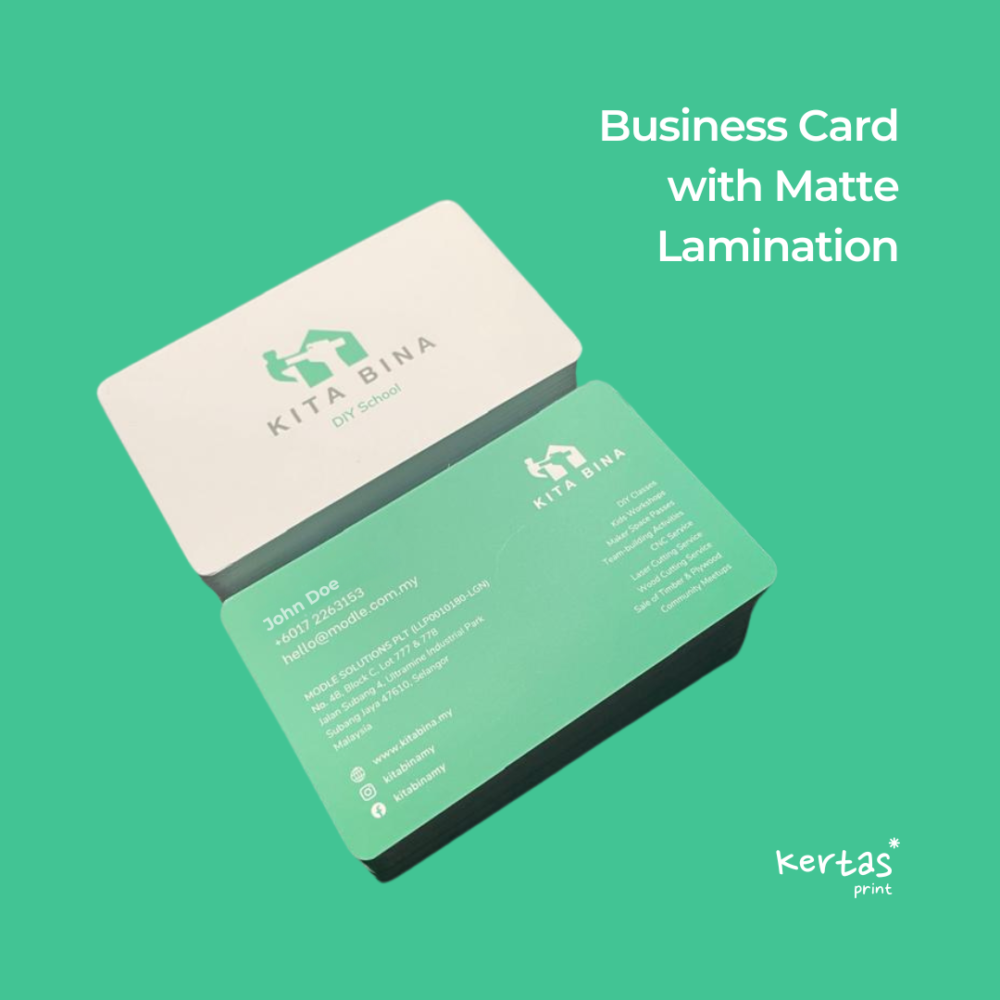 Business Card with Matte Lamination Matte Laminate Business Card